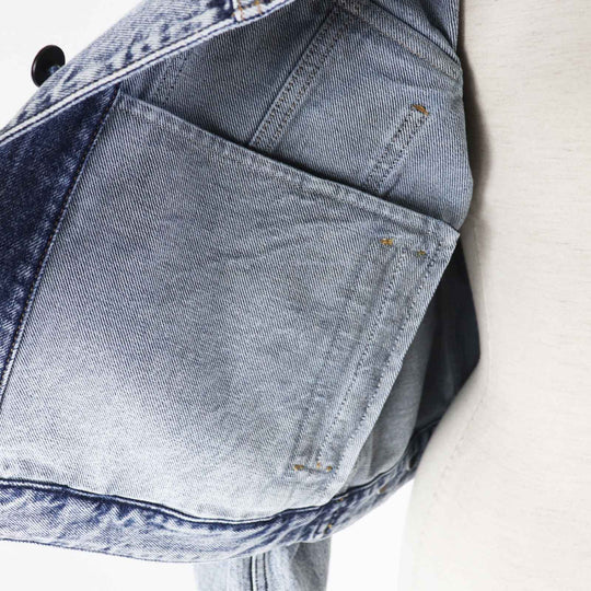 LOUIS VUITTON Denim Jacket 1AFEPI Outer: 100% cotton, Lining: 65% polyester, Lining: 35% cotton blue velvet accent denim jacket Women 36 Used Authentic