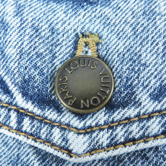 LOUIS VUITTON Denim Jacket 1AFEPI Outer: 100% cotton, Lining: 65% polyester, Lining: 35% cotton blue velvet accent denim jacket Women 36 Used Authentic