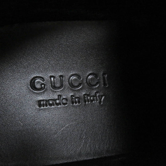 GUCCI sneakers 757857 Main: Leather black mens 7 1/2 Used Authentic