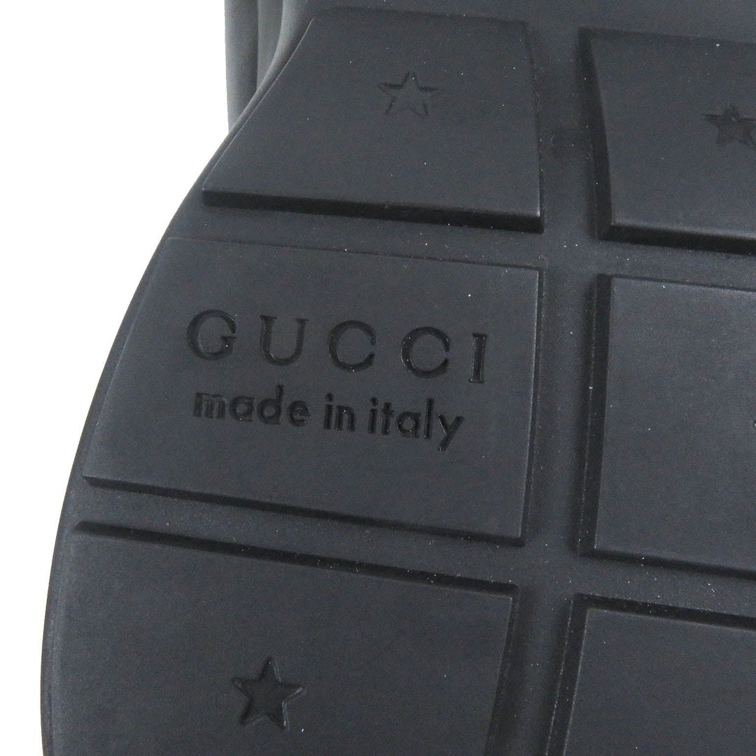 GUCCI sneakers 757857 Main: Leather black mens 7 1/2 Used Authentic