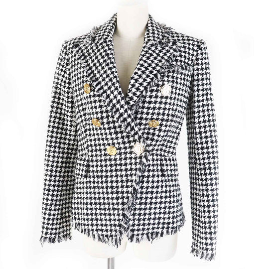 BALMAIN Jacket WF1SG000C299 cotton Bi-color Women 36 Used Authentic