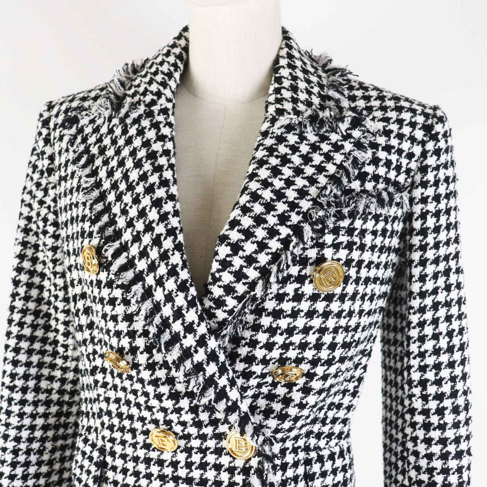 BALMAIN Jacket WF1SG000C299 cotton Bi-color Women 36 Used Authentic