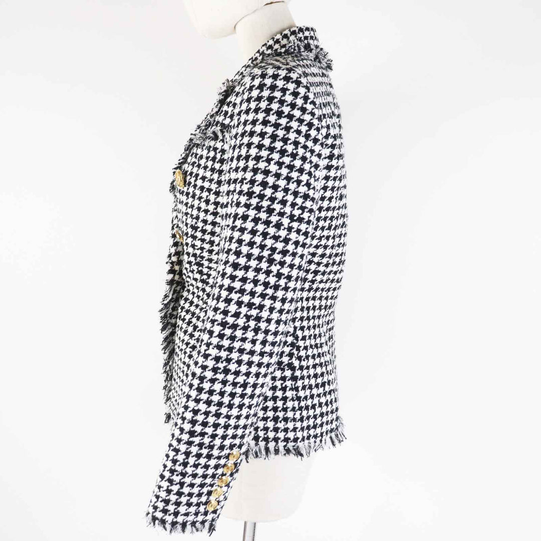 BALMAIN Jacket WF1SG000C299 cotton Bi-color Women 36 Used Authentic