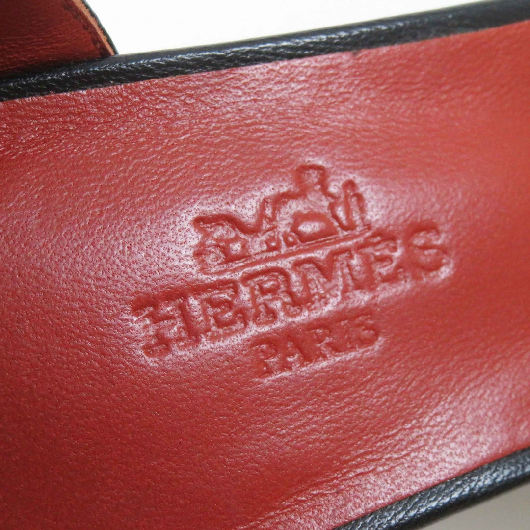 HERMES pumps Main: Leather black Baby 55 Women 37 1/2 Used Authentic