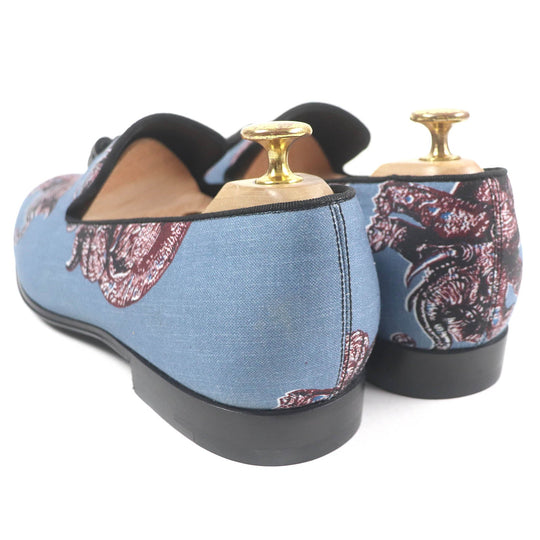 LOUIS VUITTON loafers Part: Canvas blue mens 7 Used Authentic