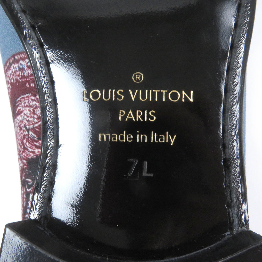 LOUIS VUITTON loafers Part: Canvas blue mens 7 Used Authentic