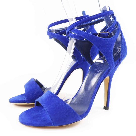 HERMES Sandals Main: Suede leather blue Women 35 1/2 Used Authentic