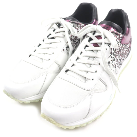 LOUIS VUITTON Low cut sneakers Main: Leather White purple Runaway line mens 7 1/2 Used Authentic
