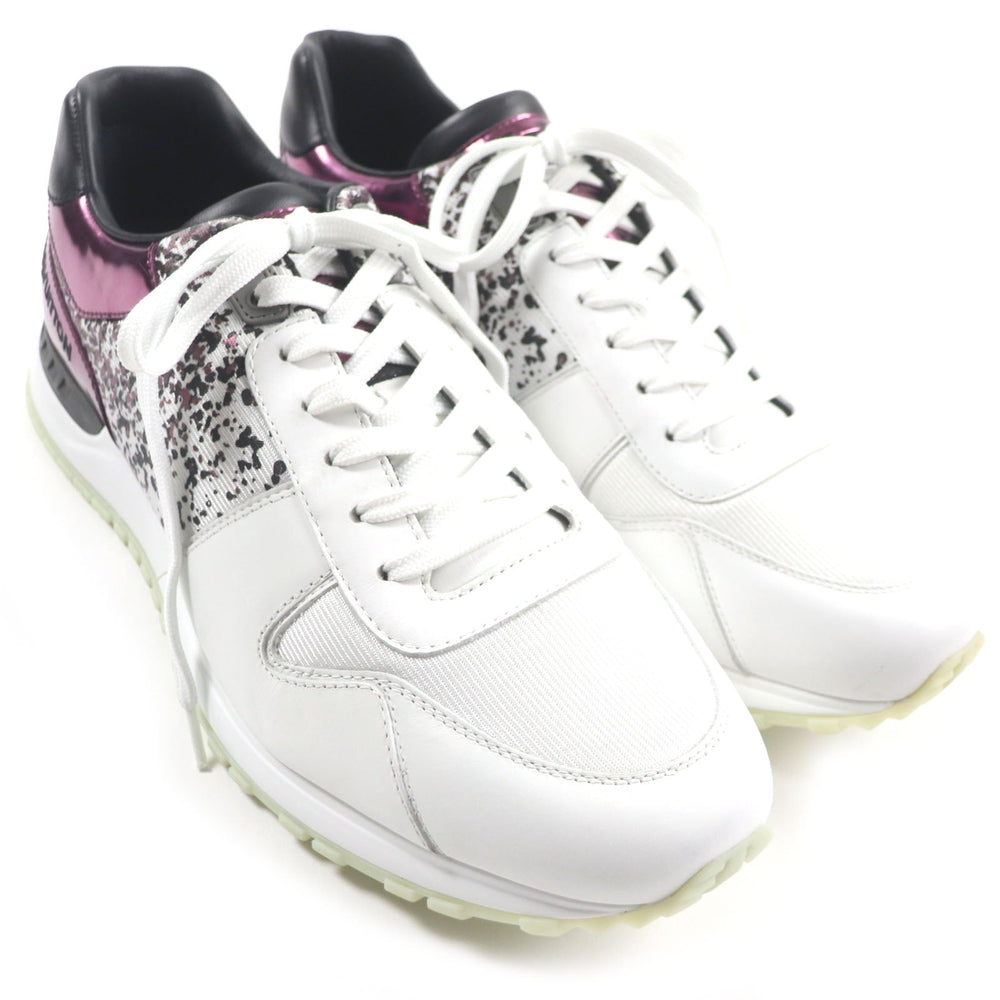 LOUIS VUITTON Low cut sneakers Main: Leather White purple Runaway line mens 7 1/2 Used Authentic