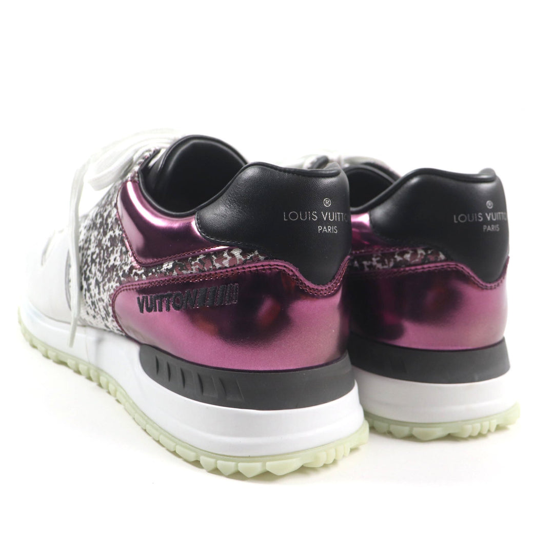 LOUIS VUITTON Low cut sneakers Main: Leather White purple Runaway line mens 7 1/2 Used Authentic