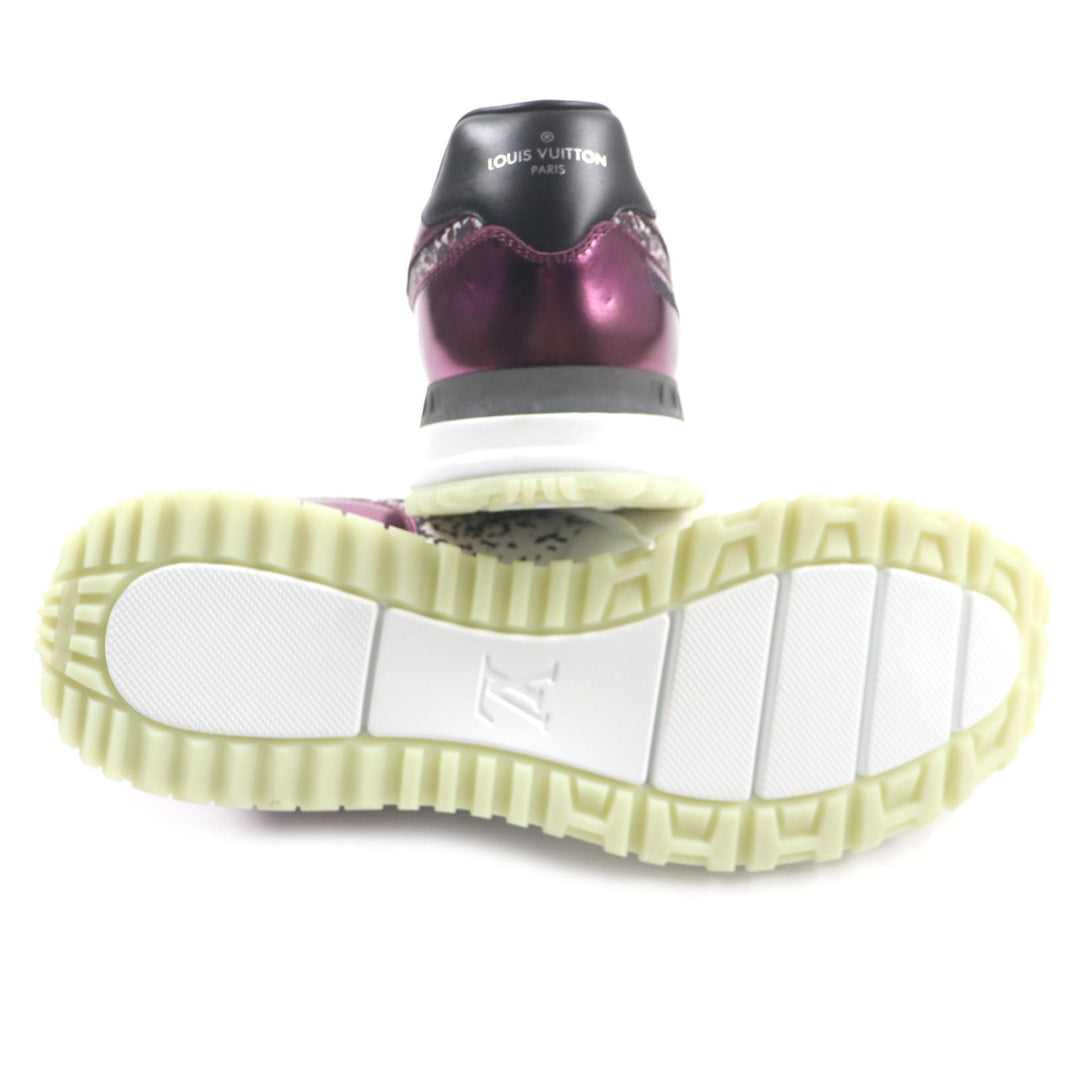 LOUIS VUITTON Low cut sneakers Main: Leather White purple Runaway line mens 7 1/2 Used Authentic