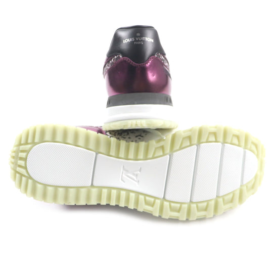 LOUIS VUITTON Low cut sneakers Main: Leather White purple Runaway line mens 7 1/2 Used Authentic