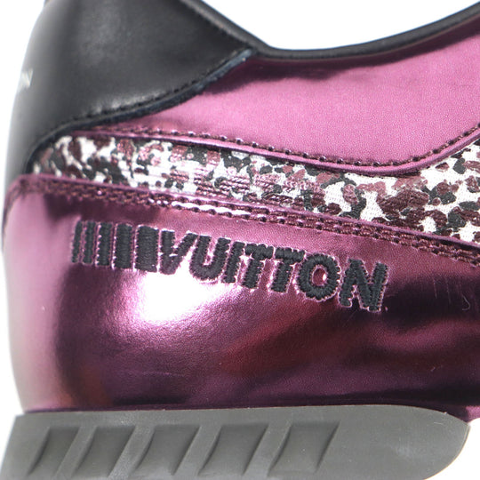 LOUIS VUITTON Low cut sneakers Main: Leather White purple Runaway line mens 7 1/2 Used Authentic