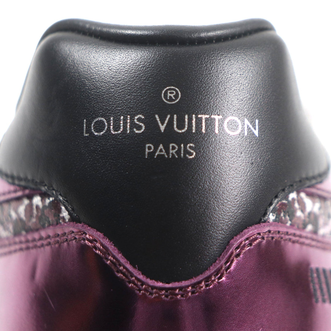 LOUIS VUITTON Low cut sneakers Main: Leather White purple Runaway line mens 7 1/2 Used Authentic