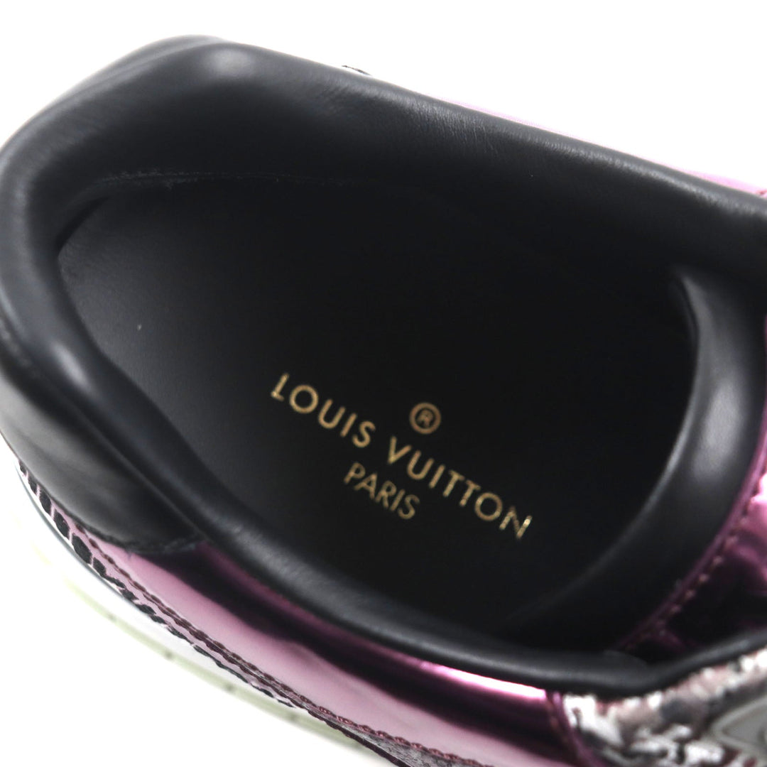 LOUIS VUITTON Low cut sneakers Main: Leather White purple Runaway line mens 7 1/2 Used Authentic