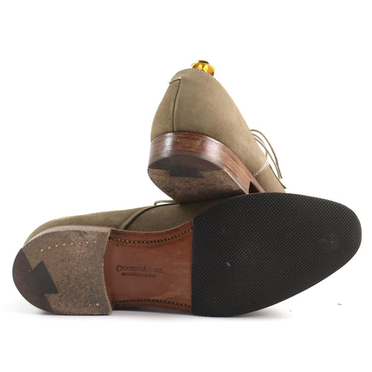 CROCKETT&JONES Leather shoes Main: Suede leather Khaki beige NEWQUAY mens 6 Used Authentic