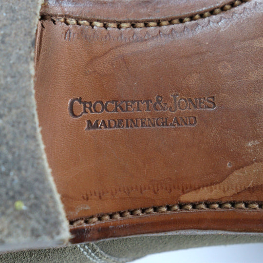 CROCKETT&JONES Leather shoes Main: Suede leather Khaki beige NEWQUAY mens 6 Used Authentic