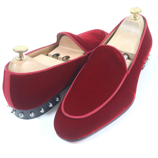 Christian Louboutin loafers Main: Velour, Main: Leather Ruby NILOU FLAT mens 42 Used Authentic