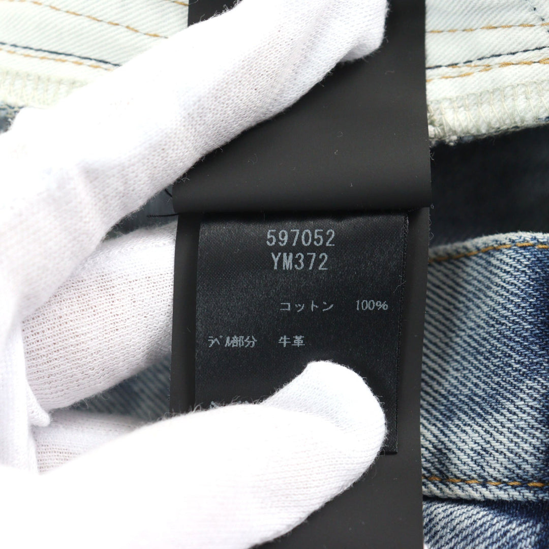SAINT LAURENT PARIS Denim pants 597052 Main: 100% cotton, part: cowhide Light blue mens 27 Used Authentic