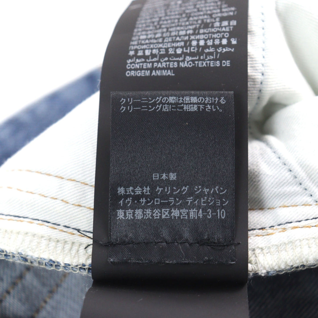 SAINT LAURENT PARIS Denim pants 597052 Main: 100% cotton, part: cowhide Light blue mens 27 Used Authentic