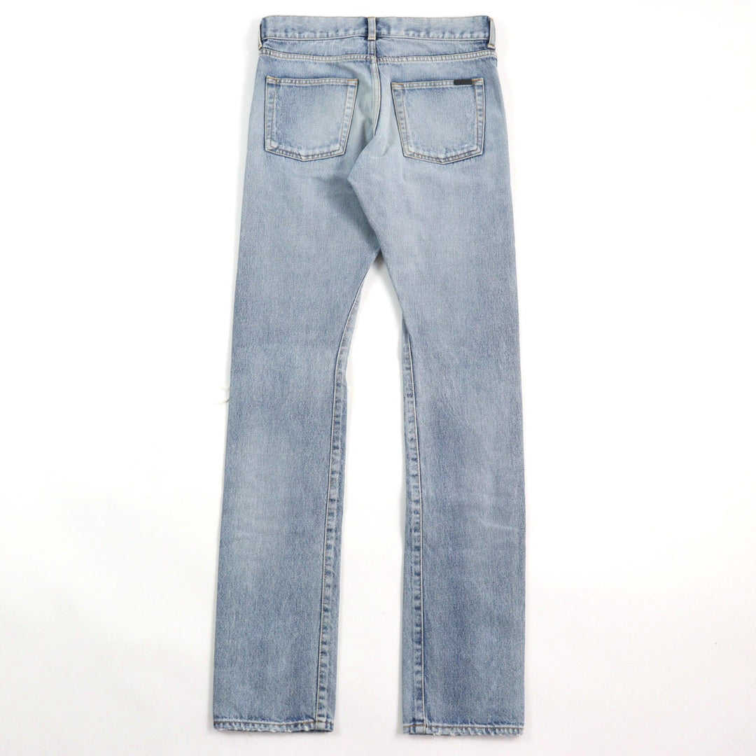 SAINT LAURENT PARIS Denim pants 597052 Main: 100% cotton, part: cowhide Light blue mens 27 Used Authentic