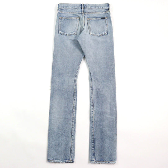 SAINT LAURENT PARIS Denim pants 597052 Main: 100% cotton, part: cowhide Light blue mens 27 Used Authentic