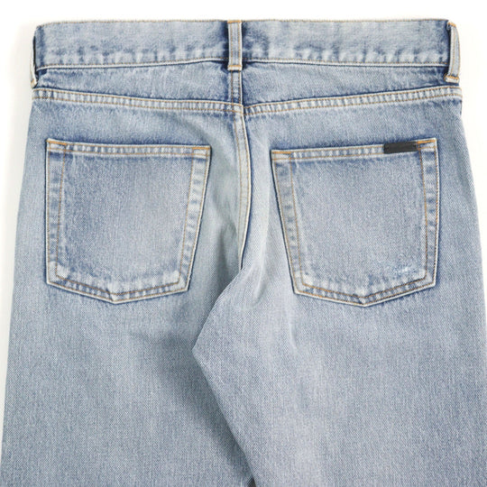 SAINT LAURENT PARIS Denim pants 597052 Main: 100% cotton, part: cowhide Light blue mens 27 Used Authentic