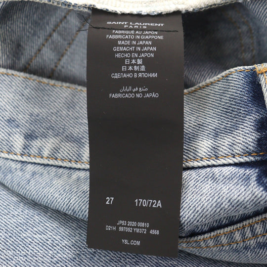 SAINT LAURENT PARIS Denim pants 597052 Main: 100% cotton, part: cowhide Light blue mens 27 Used Authentic