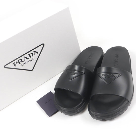 PRADA Sandals 2X3085 Main: Rubber black mens 41 Used Authentic