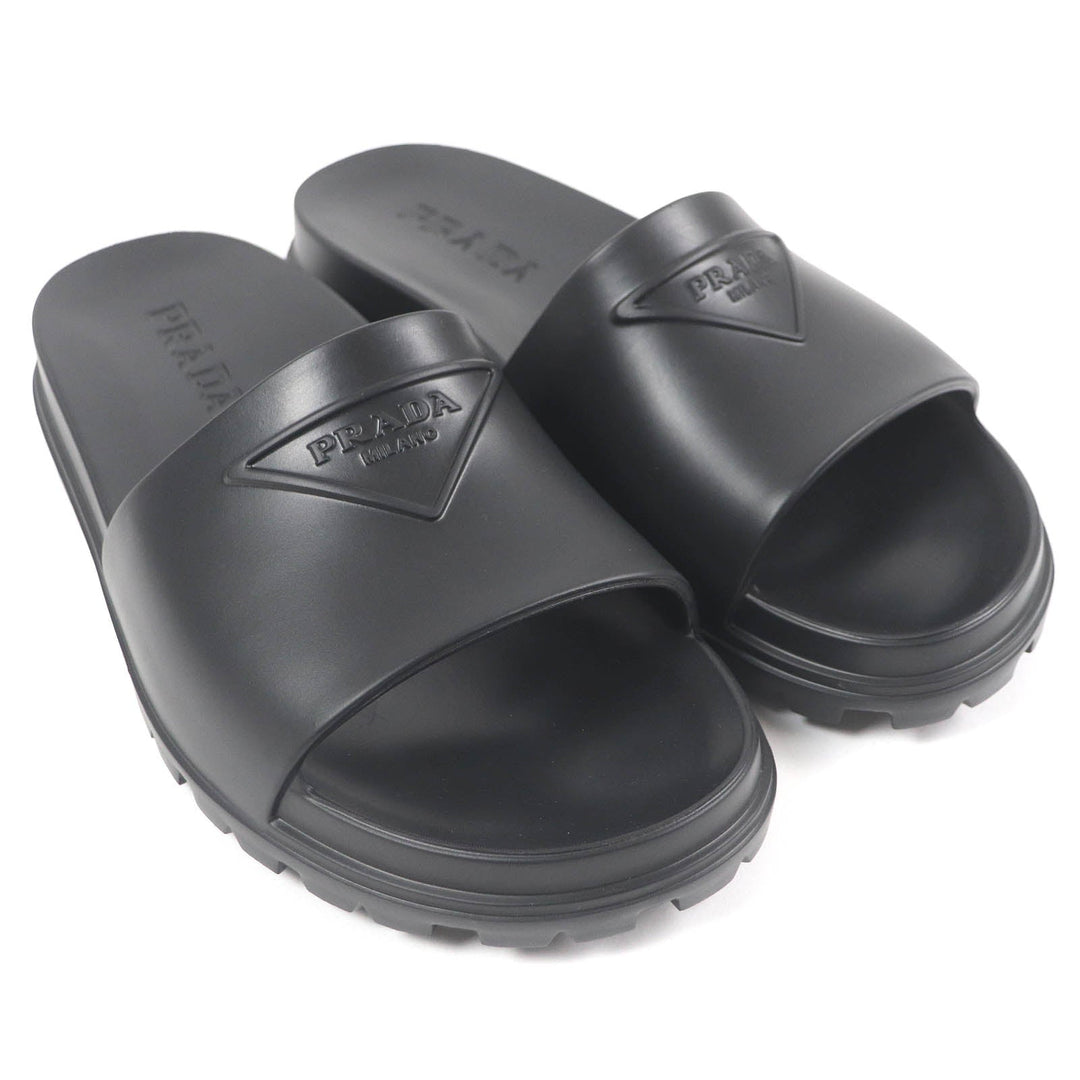 PRADA Sandals 2X3085 Main: Rubber black mens 41 Used Authentic