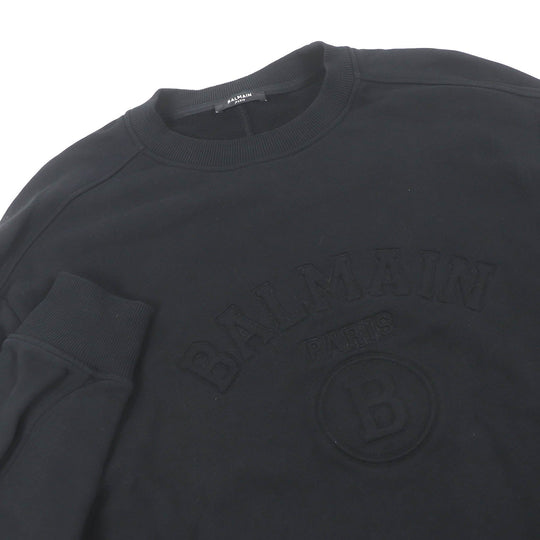 BALMAIN sweat cotton black mens S Used Authentic