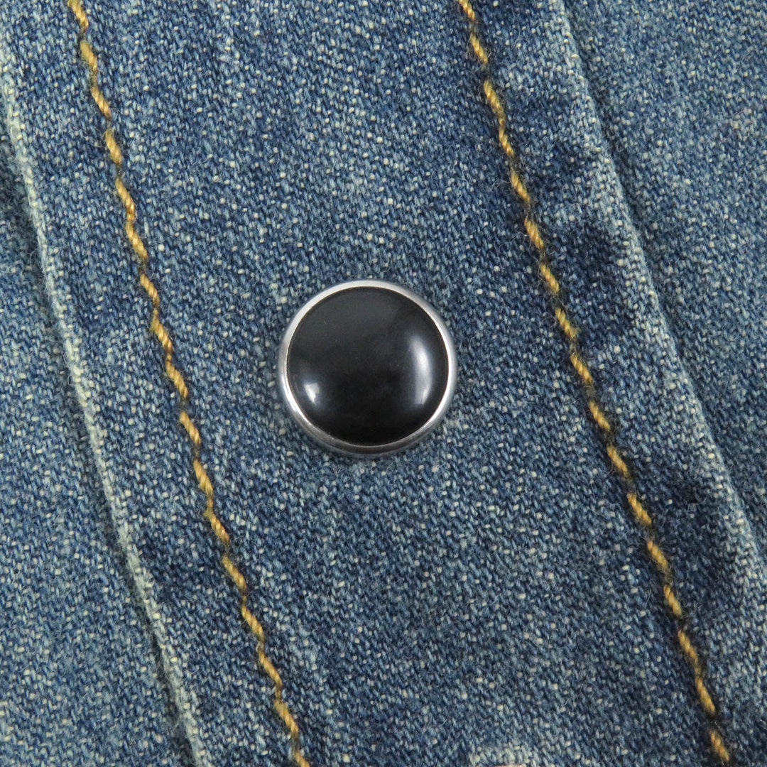 SAINT LAURENT PARIS Long sleeve shirt 530376 Main: 100% cotton Indigo blue mens XS Used Authentic