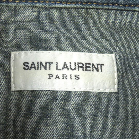 SAINT LAURENT PARIS Long sleeve shirt 530376 Main: 100% cotton Indigo blue mens XS Used Authentic