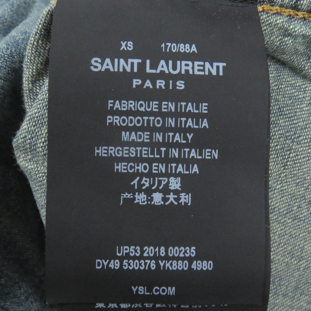 SAINT LAURENT PARIS Long sleeve shirt 530376 Main: 100% cotton Indigo blue mens XS Used Authentic