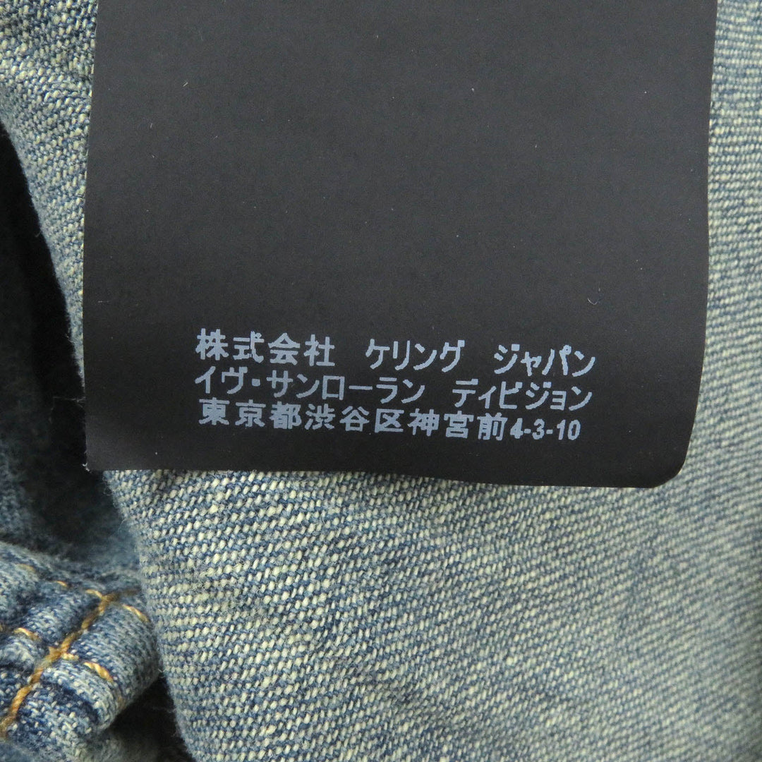 SAINT LAURENT PARIS Long sleeve shirt 530376 Main: 100% cotton Indigo blue mens XS Used Authentic
