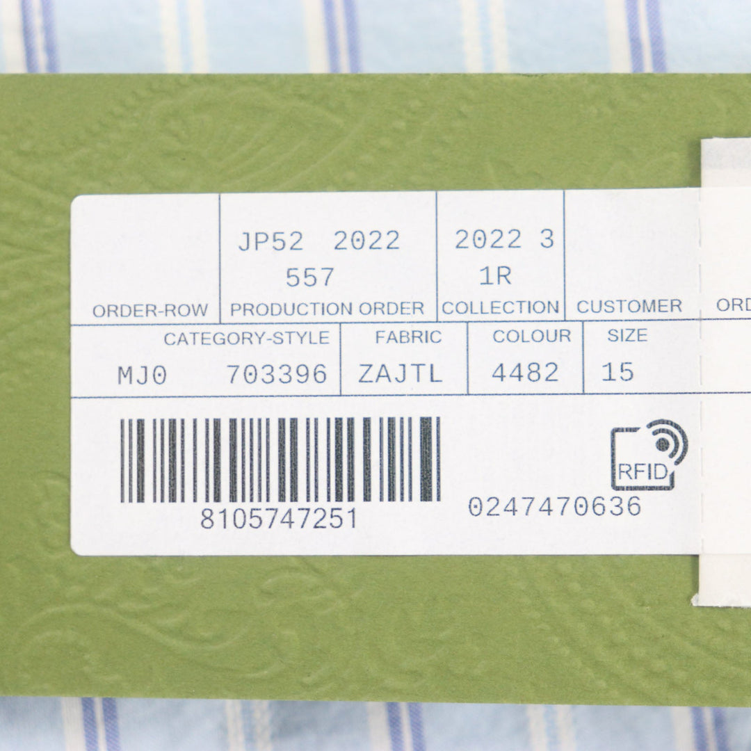 GUCCI Long sleeve shirt 703396 Main: 100% cotton, Part: 100% polyester Light blue stripe mens 38|15 Used Authentic