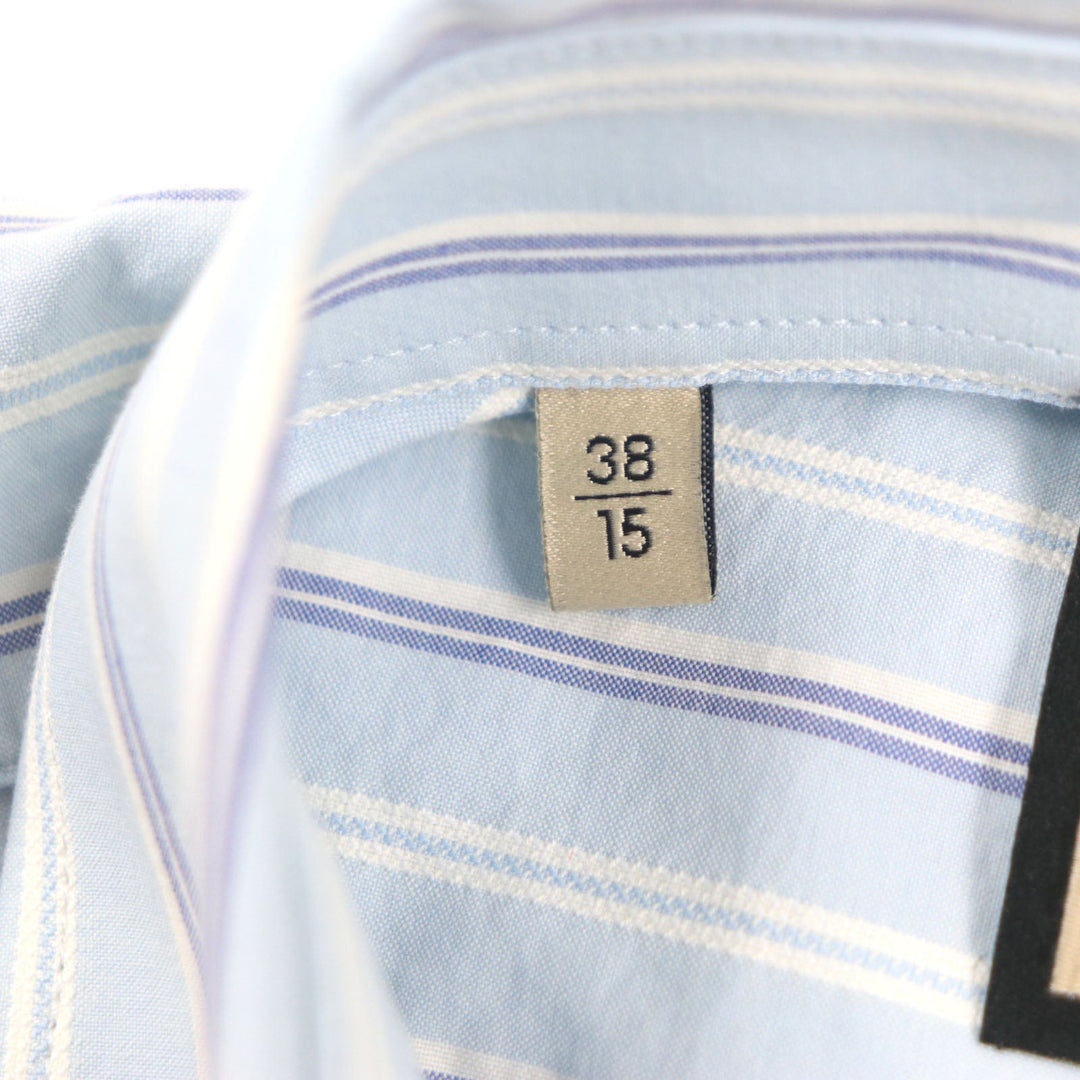 GUCCI Long sleeve shirt 703396 Main: 100% cotton, Part: 100% polyester Light blue stripe mens 38|15 Used Authentic