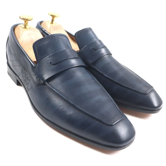Berluti loafers Main: Venetian leather Navy Lorenzo mens 5 1/2 Used Authentic