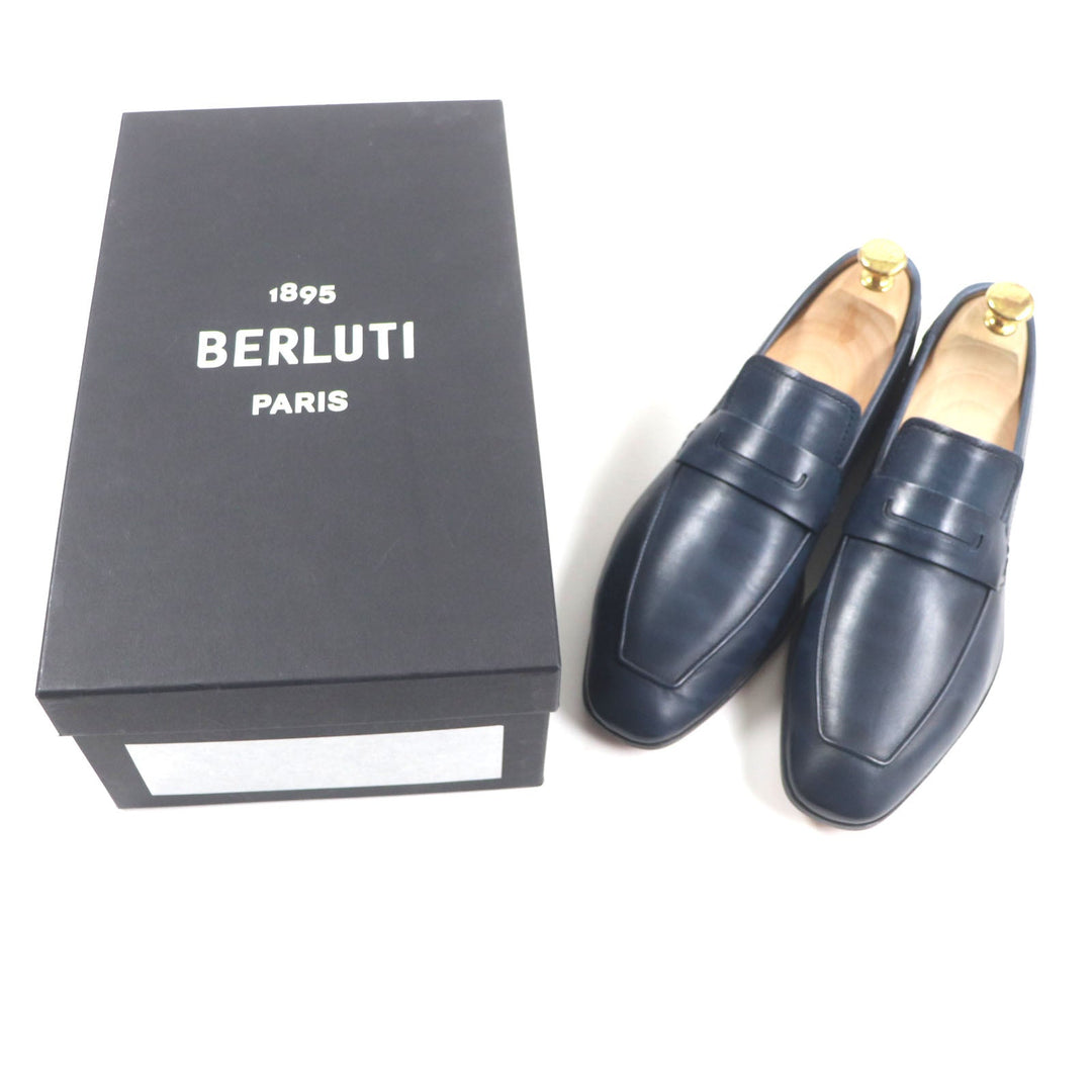 Berluti loafers Main: Venetian leather Navy Lorenzo mens 5 1/2 Used Authentic