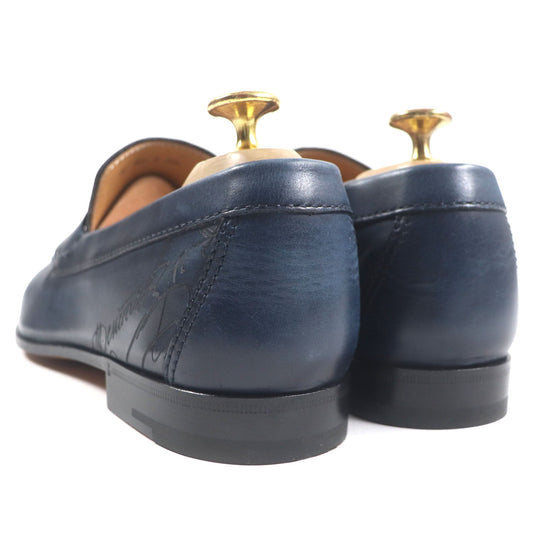 Berluti loafers Main: Venetian leather Navy Lorenzo mens 5 1/2 Used Authentic