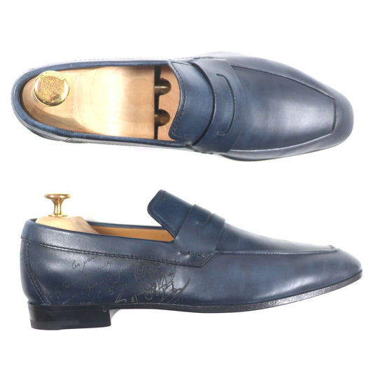 Berluti loafers Main: Venetian leather Navy Lorenzo mens 5 1/2 Used Authentic