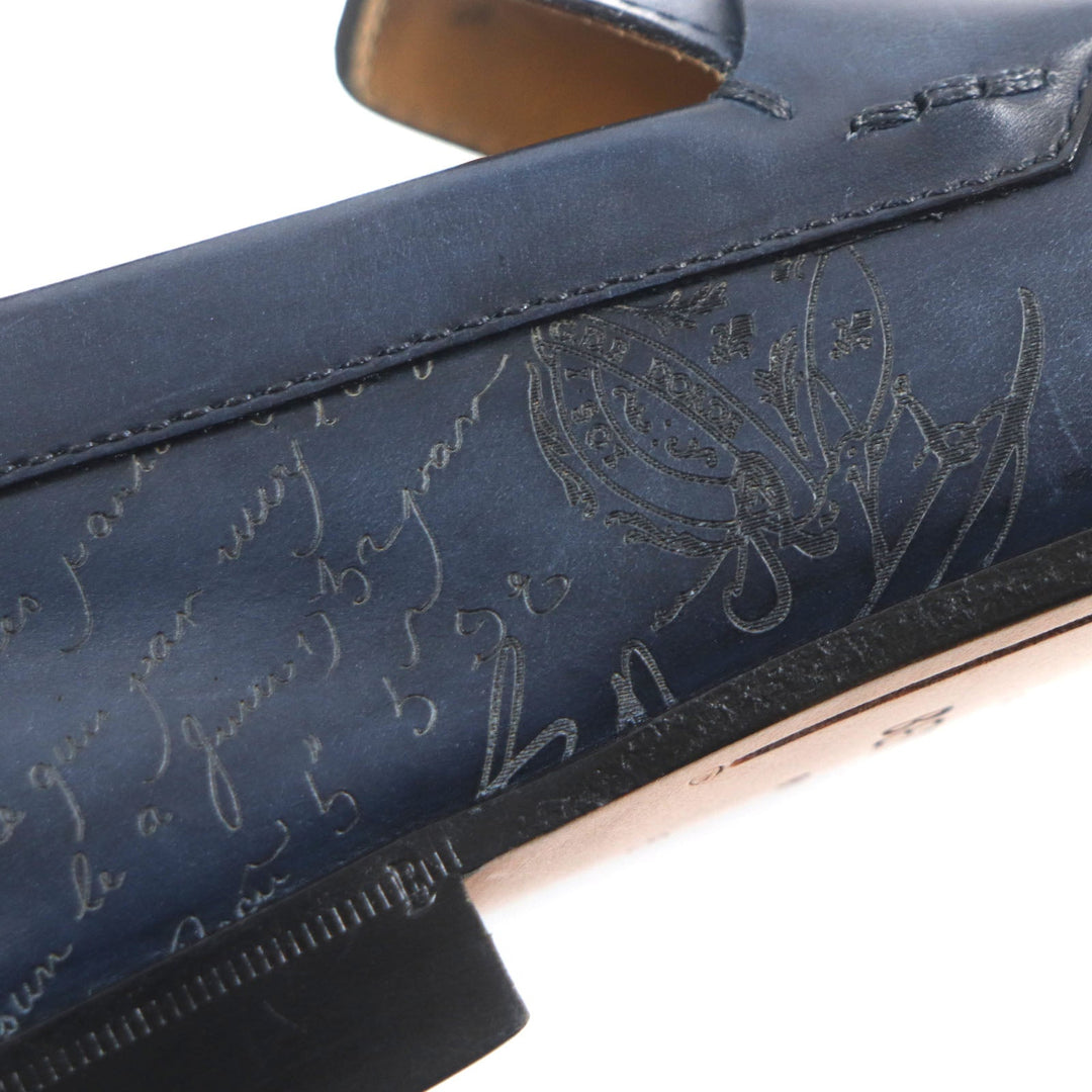 Berluti loafers Main: Venetian leather Navy Lorenzo mens 5 1/2 Used Authentic