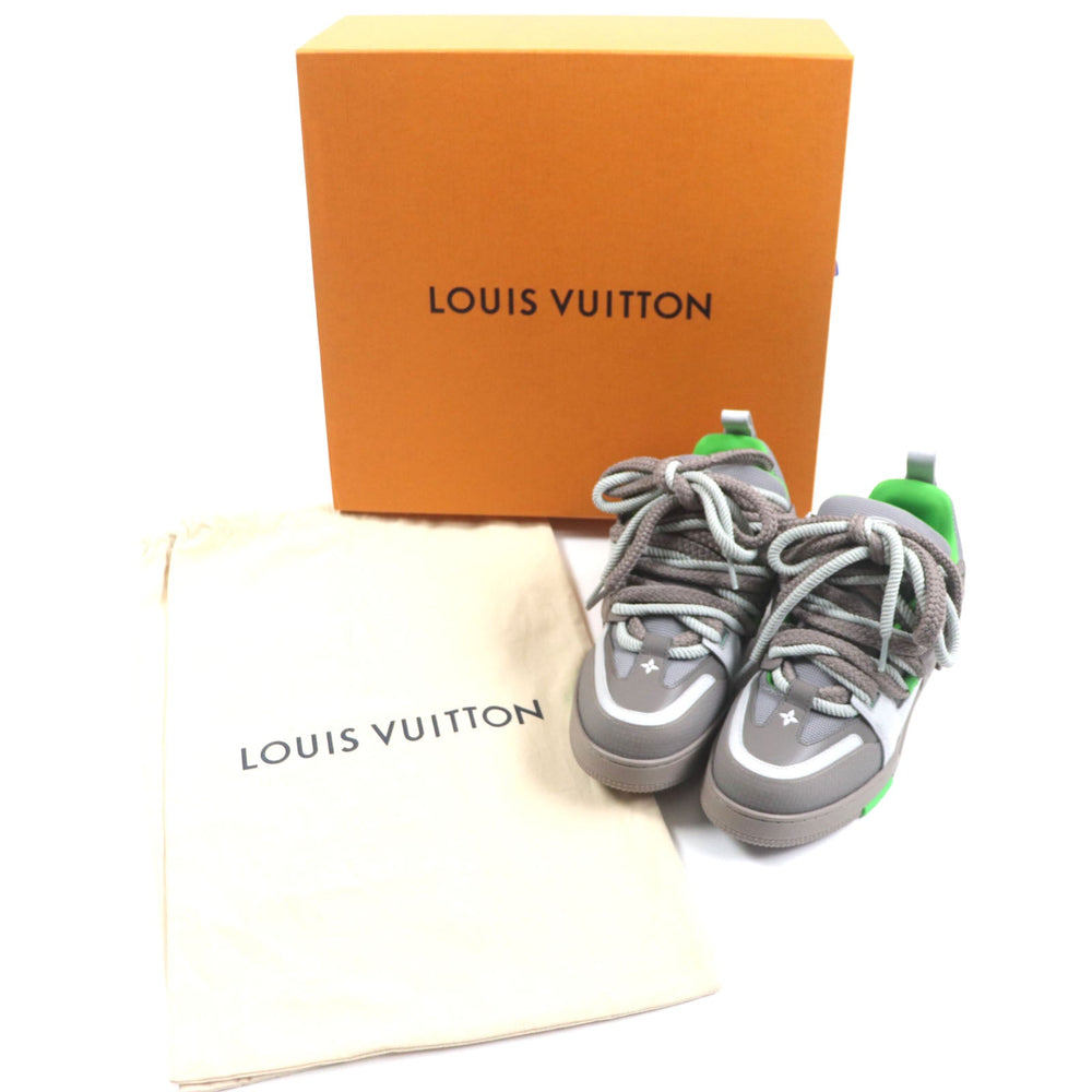 LOUIS VUITTON High cut sneakers Main: Leather, Main: Nylon Gray green LV Skate Line mens 6 Used Authentic