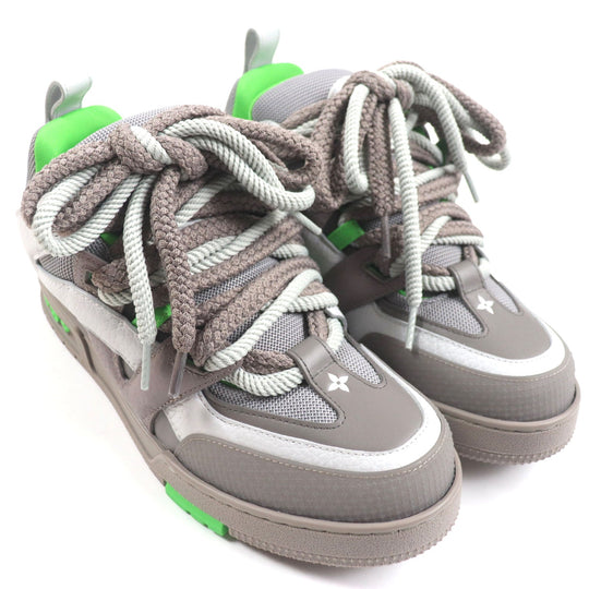 LOUIS VUITTON High cut sneakers Main: Leather, Main: Nylon Gray green LV Skate Line mens 6 Used Authentic