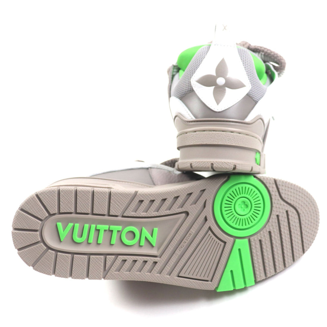 LOUIS VUITTON High cut sneakers Main: Leather, Main: Nylon Gray green LV Skate Line mens 6 Used Authentic