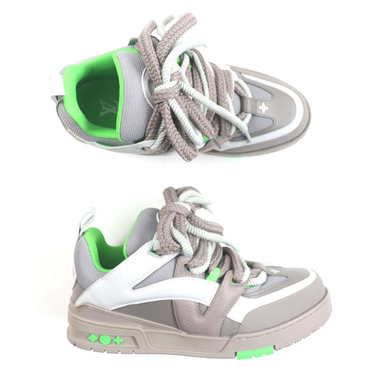 LOUIS VUITTON High cut sneakers Main: Leather, Main: Nylon Gray green LV Skate Line mens 6 Used Authentic