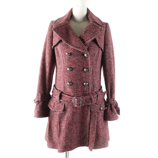 BURBERRY BLUE LABEL coat E1B07-493-15 Outer: 85% wool, Outer: 15% nylon, Lining: polyester Multi Women 38 Used Authentic