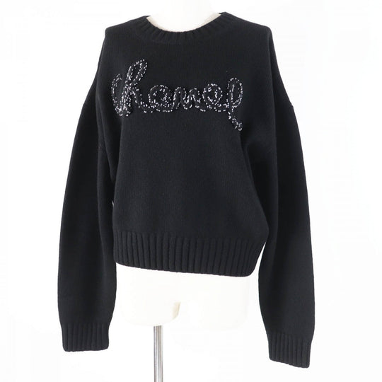CHANEL knit P65189 Main: 100% cashmere black Women 50 Used Authentic
