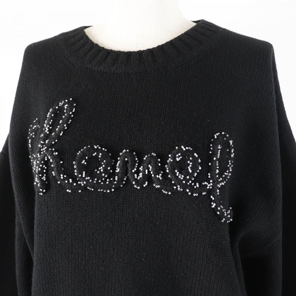 CHANEL knit P65189 Main: 100% cashmere black Women 50 Used Authentic