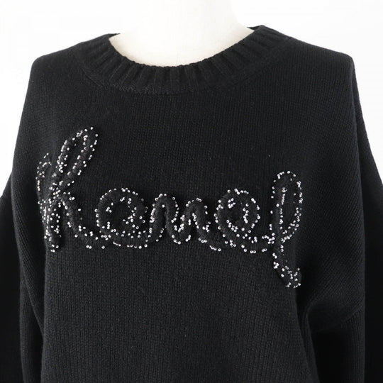 CHANEL knit P65189 Main: 100% cashmere black Women 50 Used Authentic